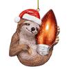 Design Toscano Santa's Holiday Season Sloth Christmas Ornament: Each QS95306
